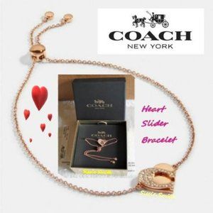 NWT Coach Signature Heart Slider Bracelet